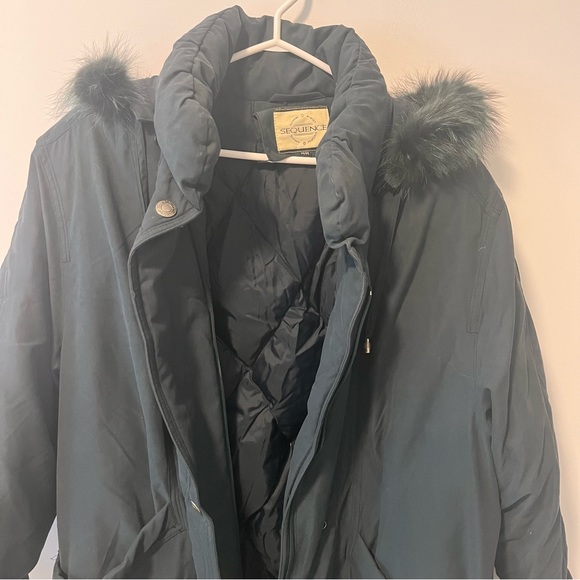 Goose Down Dark Green Full Length Winter Coat - Picture 5 of 8